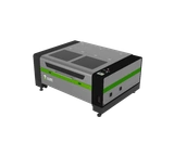Enclosed laser machine viewed from the front and right side