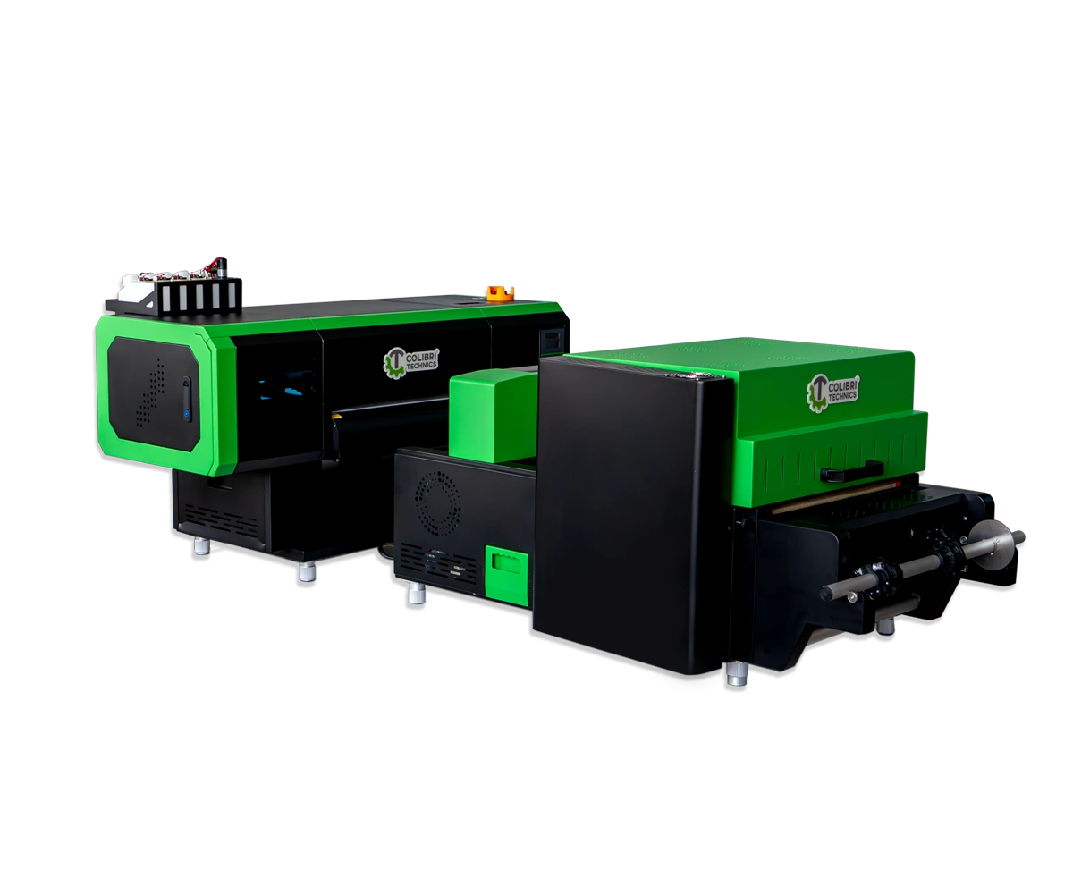 Colibri ULTIMA A2 printer and integrated powder-shaker viewed from the output side