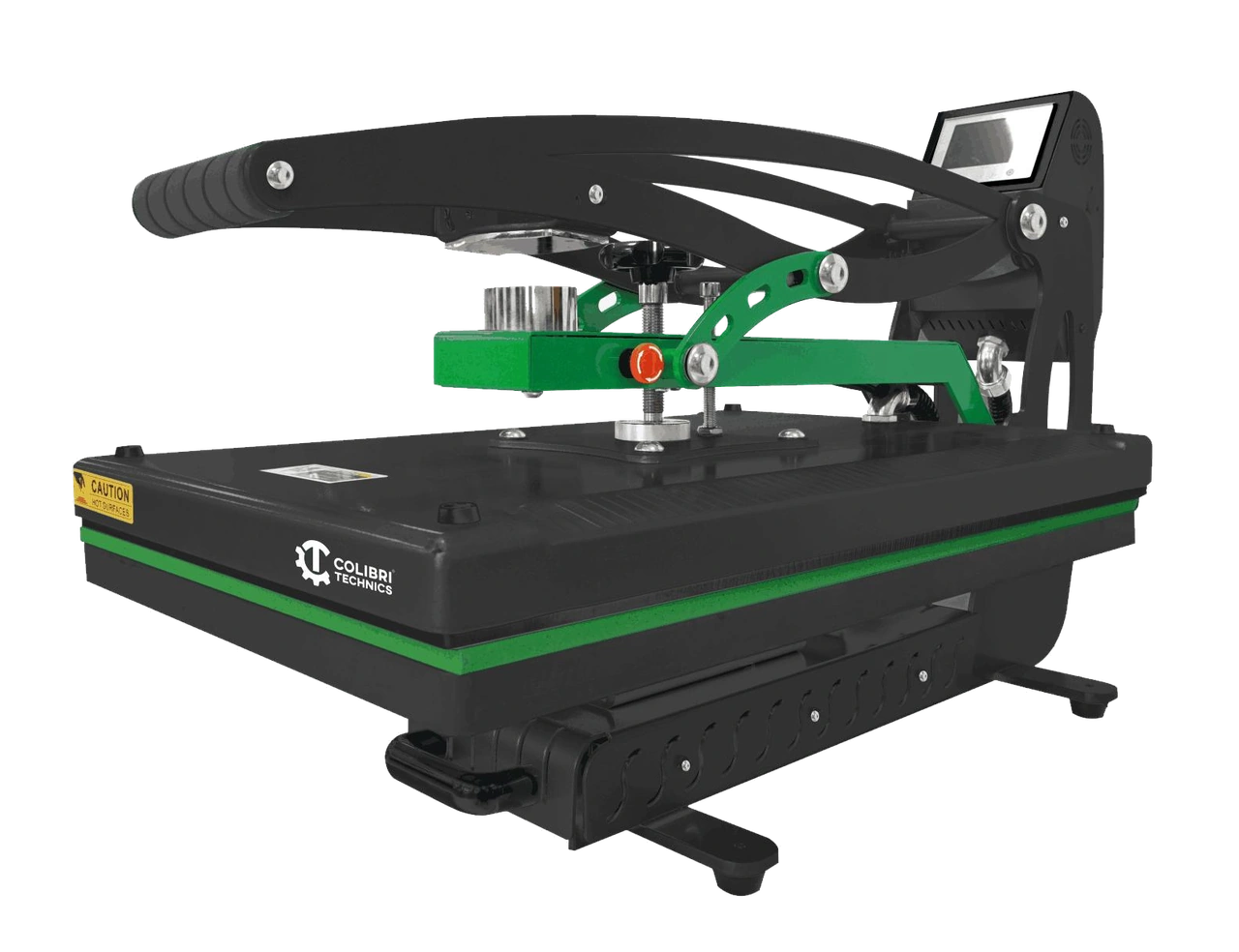 Colibri dual-core heat press shown open