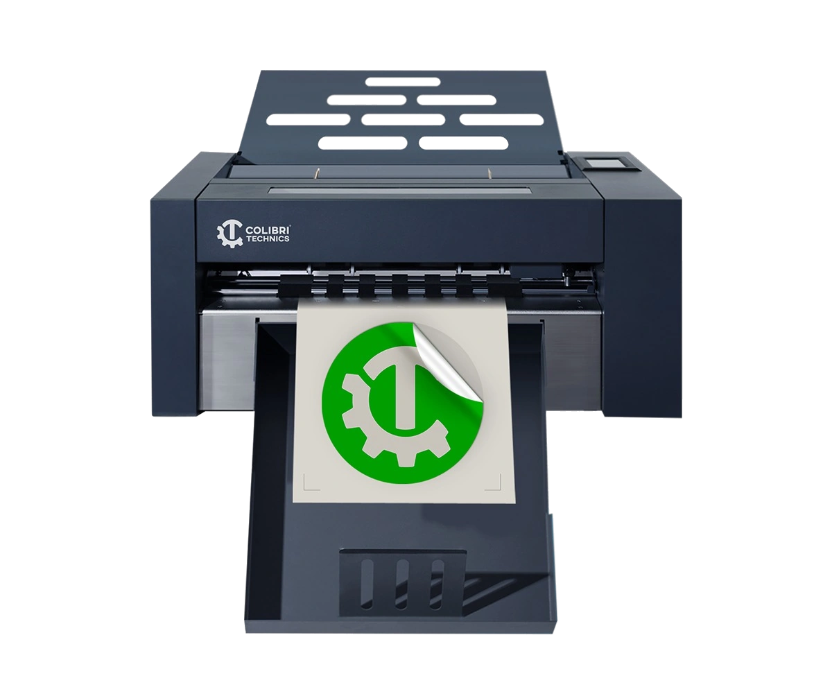 A3+ sheet label cutter with finished contour-cut labels