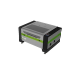 Enclosed laser machine viewed from the front and right side