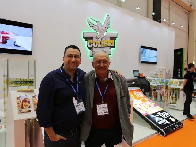 Two Colibri Digital representatives at the FESPA exhibition stand