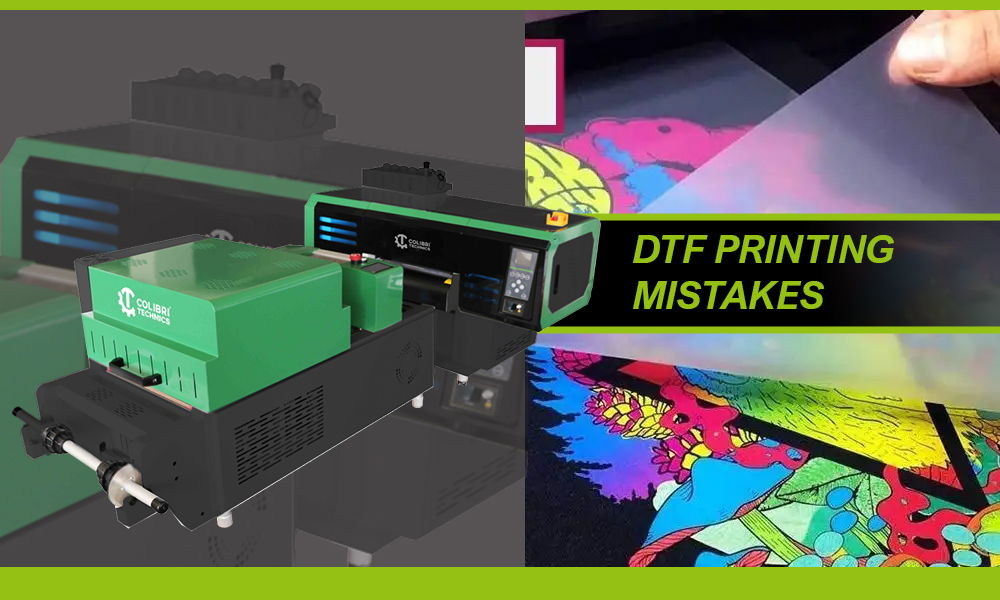 Colourful printed textile samples produced with DTF printing
