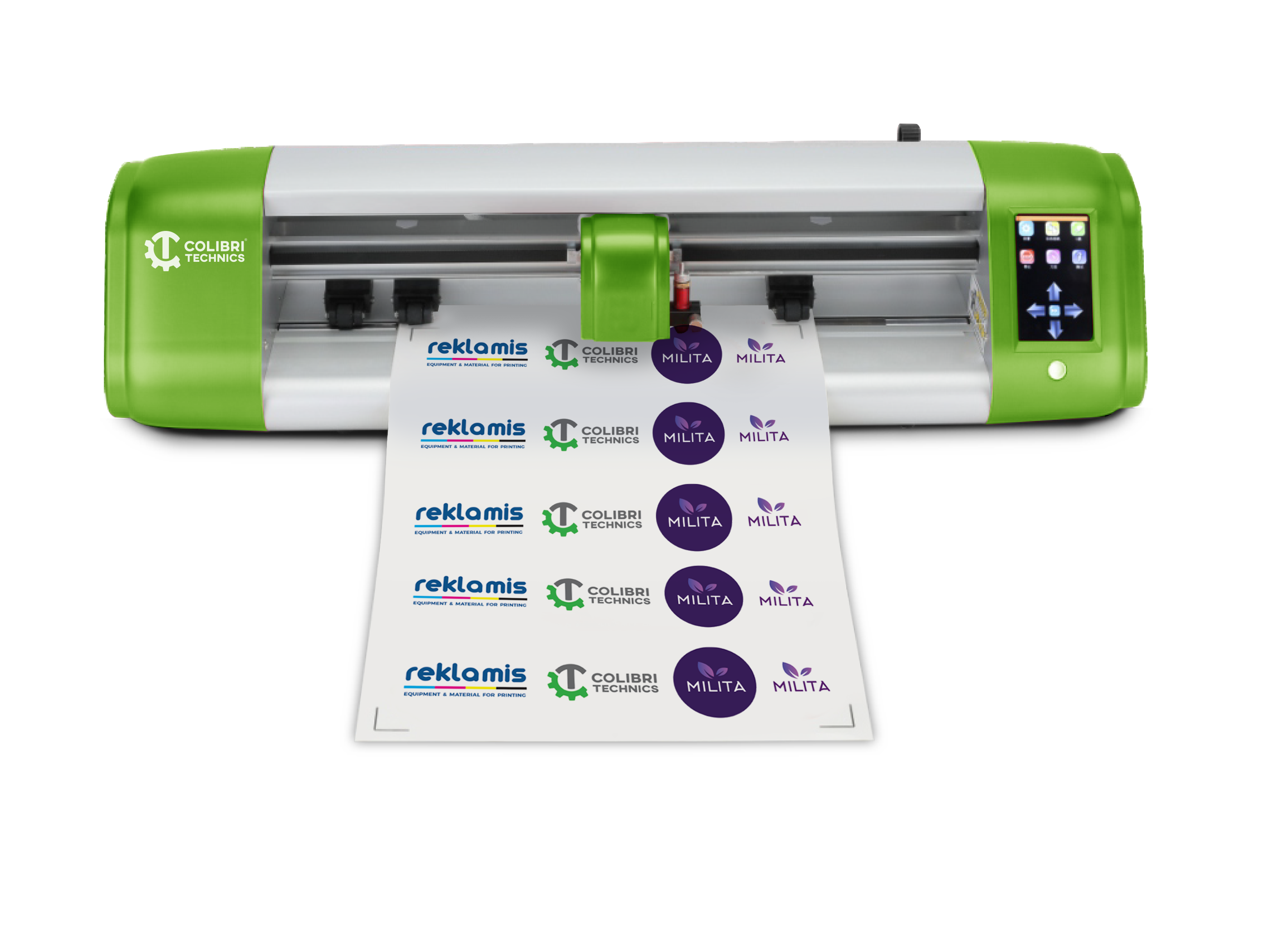 CA-24 plotter cutting a printed sheet of contour labels