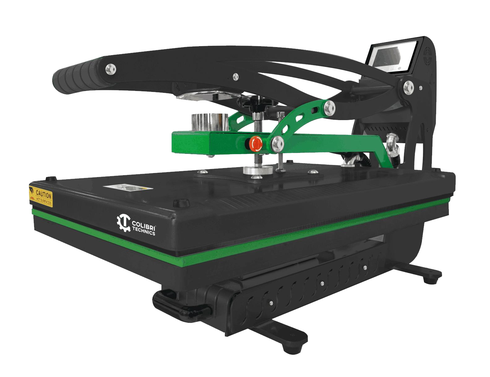 Colibri dual-core heat press shown open