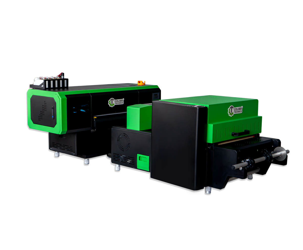 Colibri ULTIMA A2 printer and integrated powder-shaker viewed from the output side